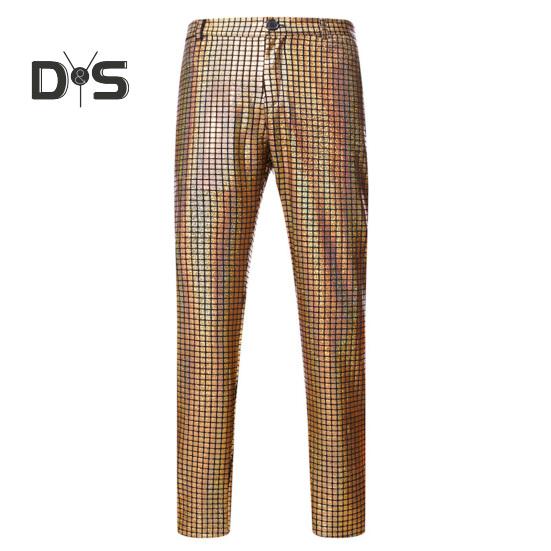 

Мужские брюки с радужными блестками, стильные, удобные, широкого применения, для ночного клуба, DJ, сцены, мужские брюки, брюки 3XL жёлтый