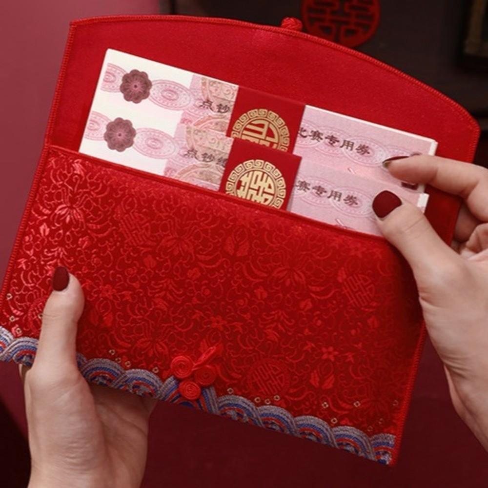 Multiple Patterns Cloth Chinese Money Pocket Tassel Design New Year's Blessing Bag  Party Gifts