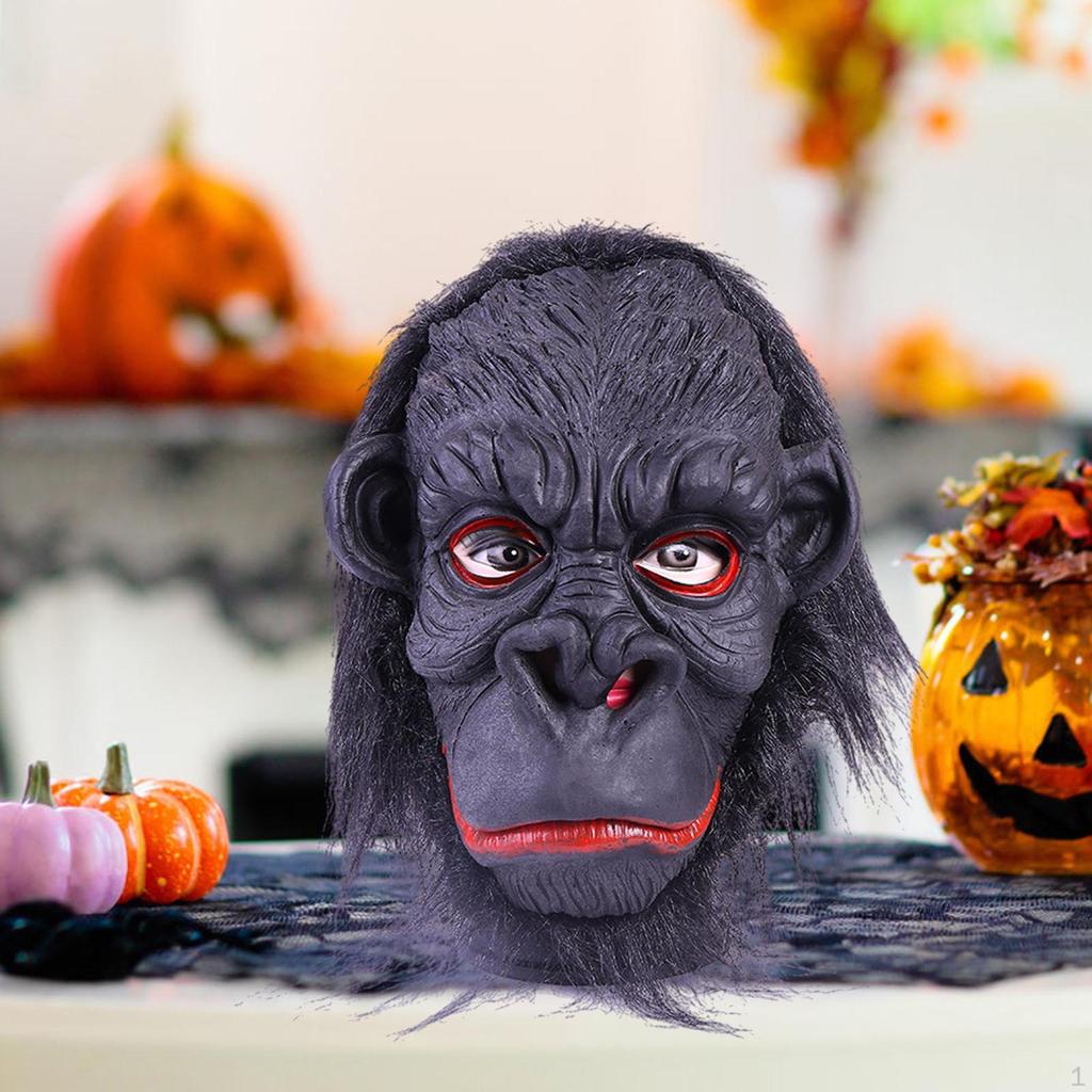 Accessori Cosplay Gorilla Leggeri Comodi Testa di Scimmia Halloween, per Mascherata Festiva
