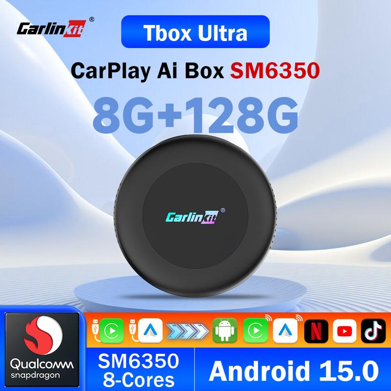 CarlinKit CarPlay Ai Box Android 15 Ultra2 SM6350 8GB+128GB Smart Android TV Box Wireless CarPlay Android Auto GPS For OEM Cars