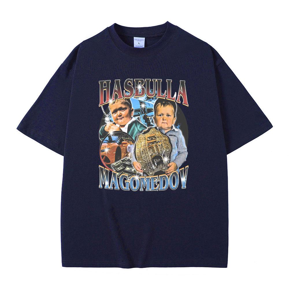 Hasbulla Magomedov Funny Meme T-shirt Men's Vintage Oversized Tshirt Men Women Casual 100% Cotton T Shirt Short Sleeve Fan Gift