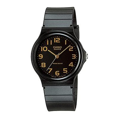Analog Watch MQ-24-1B2L / -24UC-3B with Urethane Strap, Unisex, Black with Gold Arabic or Matte Green, Imported.