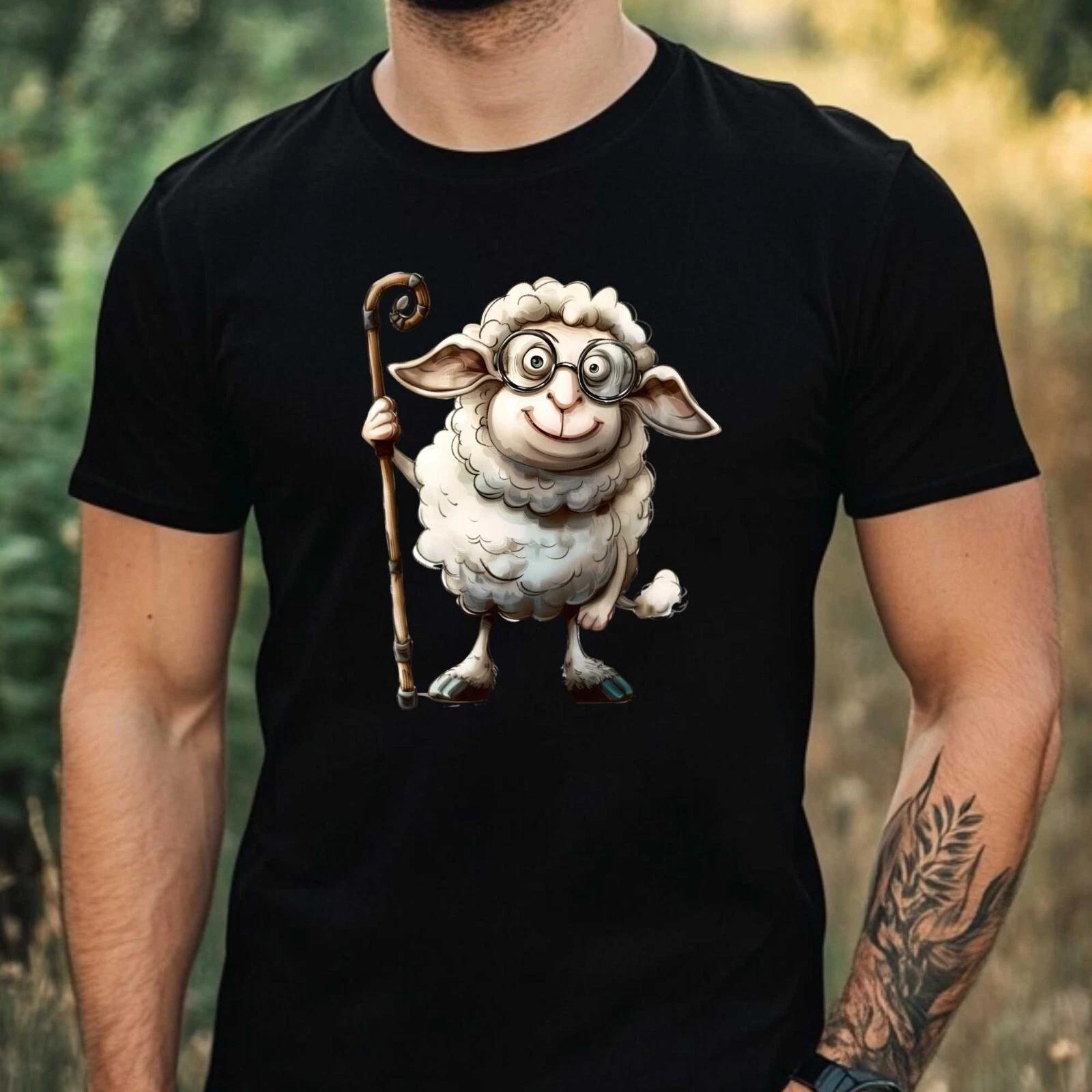 T-Shirt Herren Lustiges Schaf Motiv Baumwolle Größe XS bis 5XL XXXL