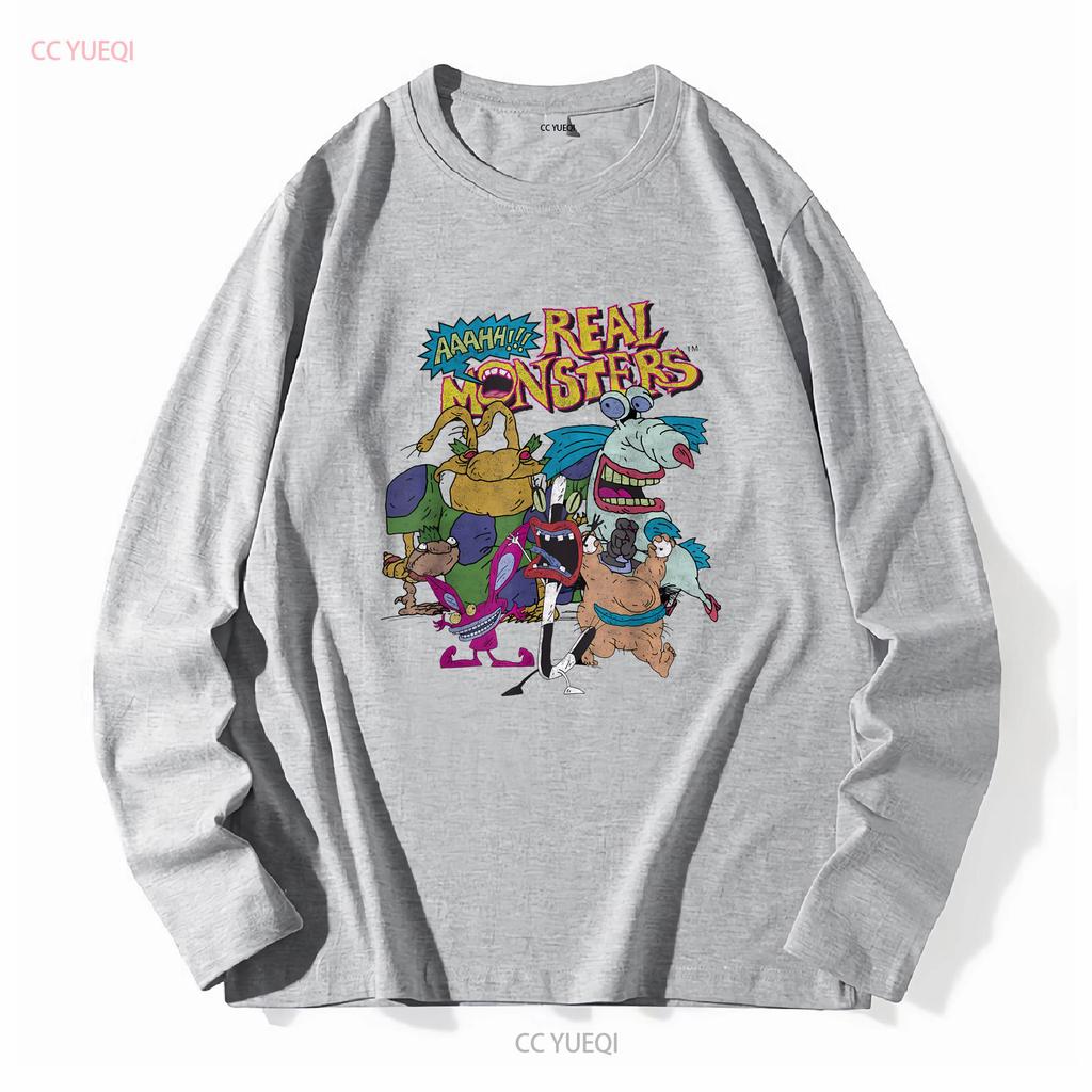 Aaahh Real Monsters All Characters T Shirt Long or Short Sleeves Vintage Washed Soft Stylish Homme Stretched Fashion Graphic