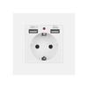 EU Power Socket with USB Charging for Home, Type-C USB Plug 5V 2A, PC Panel 86*86mm, USB Wall Socket with LED ON/OFF, 16A Outlet