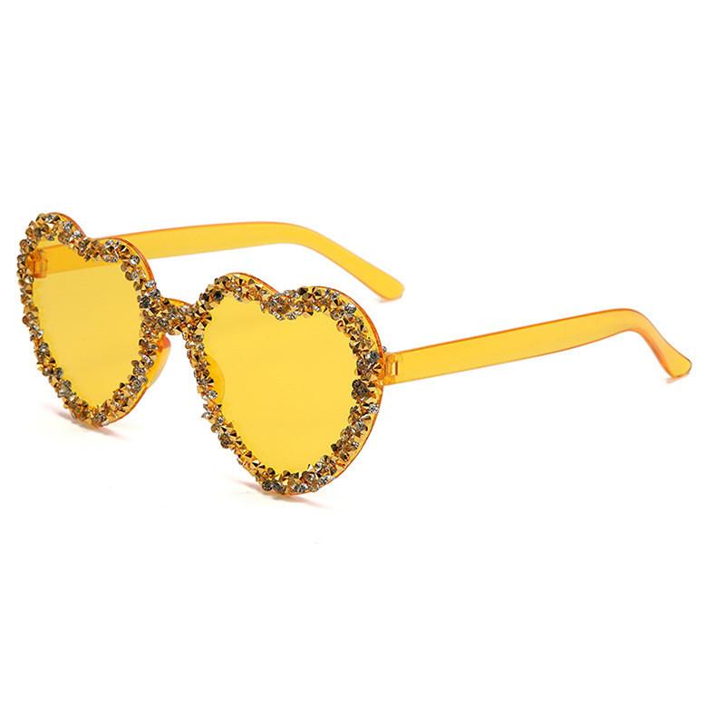 New Unisex Heartshaped Clear Jelly Sunglasses With Handmade Rhinestones For Summer Parties