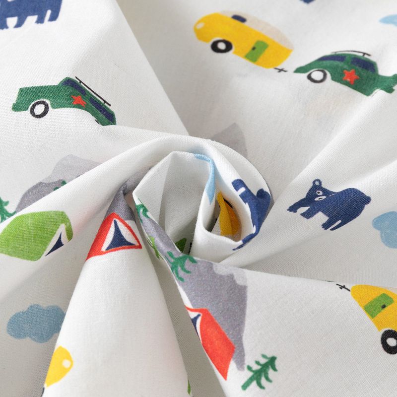 Boys' Car Printed Shirt Pure Cotton Summer Baby Boy Short Sleeve Shirt Children Dinosaur Half Sleeve Tops Seaside Vacation