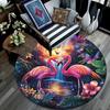 Flamingos Round Area Rug,Carpet Rug for Living Room Bedroom Sofa Playroom Decor,Non-slip Floor Mat