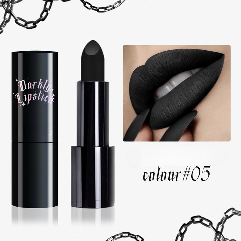 Non-stick Cup Matte Lipstick Flash Diamond Lipstick Halloween Dark Makeup