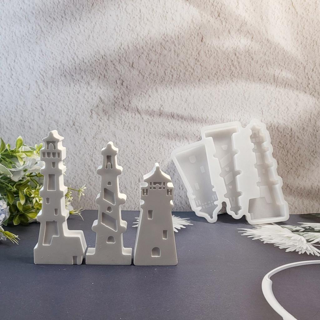 Lighthouse Sculpture Silicone Candle Molds Soap Making Molds for Epoxy Resin Candle Soap Making Home Decoration Craft