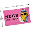 NUGS NOT DRUGS Funny Flag 2x3FT -100D Polyester, Double Stitched Quality,Flags with 2 Brass Grommets for Wall Hanging. (Pink 2x3)
