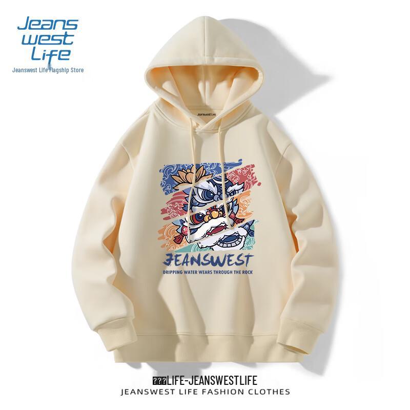 

JEANSWEST LIFE Men s Loose Fit Hooded Sweatshirt L