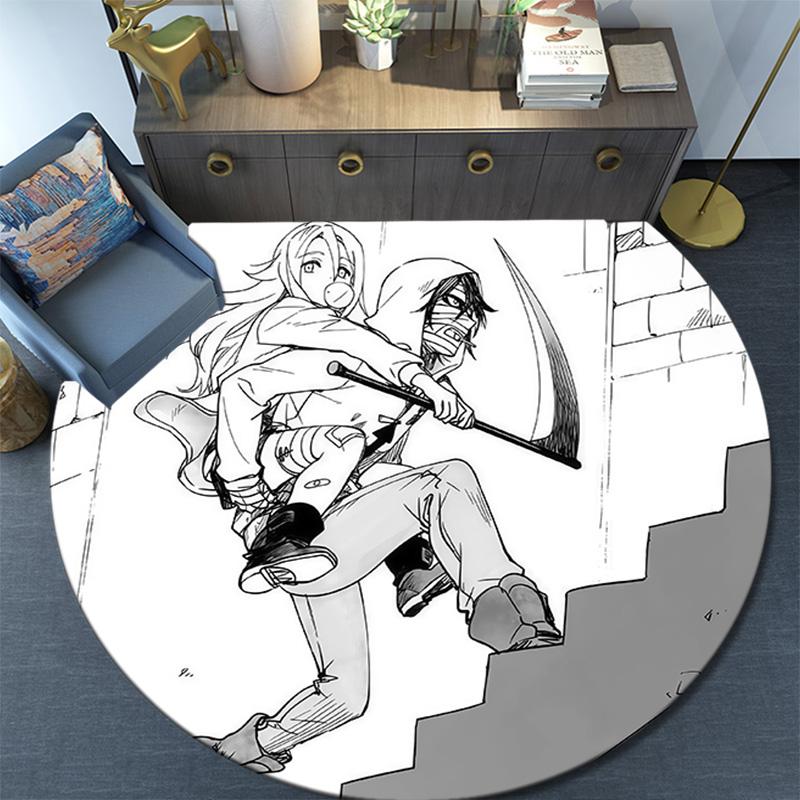 Angels of Death2 Round Area Rug,Carpet Rug for Living Room Bedroom Sofa Playroom Decor,Non-slip Floor Mat