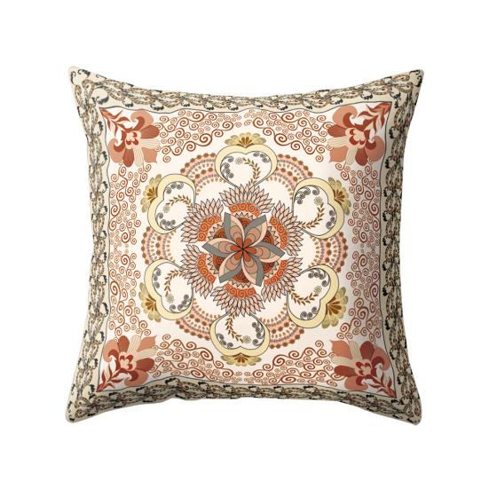 Retro Mexico Style Symmetrical Colorful Flower Waist Cushion Pillow Case Decor