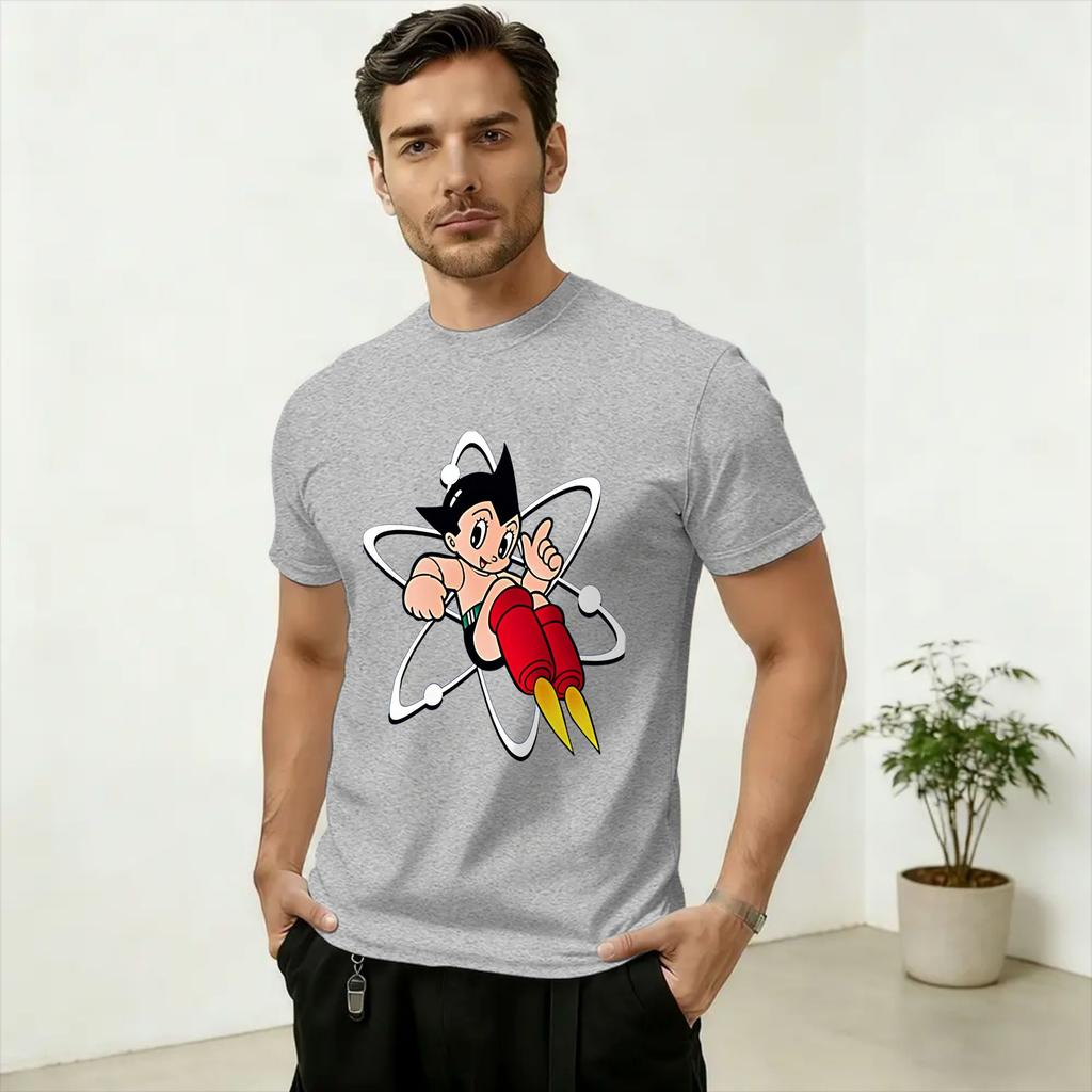 Novelty Astro Boy Anime TShirts for Unisex Round Neck 100 Cotton T Shirt Short Sleeve Tees Summer Clothes