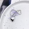 Sweet Bowknot Heart Keychain Pendant Lovely Hanging Decorations Keyring Charm for Purse Bag Backpack Handbag Ornament