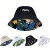 Unisex Reversible Fishing Hat Breathable Polyester Wide Brims Sun Protection Fisherman Hat for Summer Vacation Wear