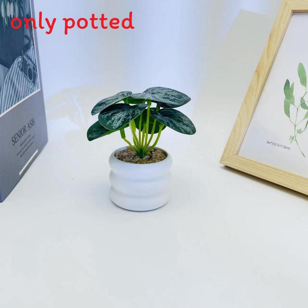 Simulation Leaves 8 Epipremnum Aureum Potted Artificial Plant Ornament Decor