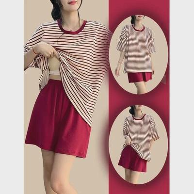 Women's Short-Sleeve Summer Pajamas with Chest Pads - One-Piece Soft Homewear