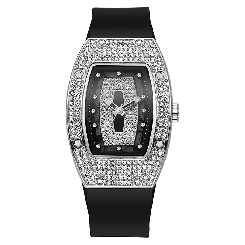 Fashion Women Barrel Shaped Quartz Watch With Silicone Strap For Casual Wear