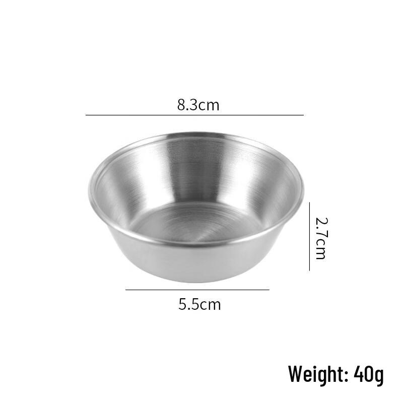 ZISIZ Korean Style 304 Stainless Steel Dipping Sauce Dishes