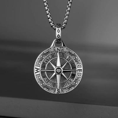 New European and American Personalized Fashion Necklace Men's and Women's Pendant Titanium Steel Gold Plated Round Bead Stainless Steel Jewelry