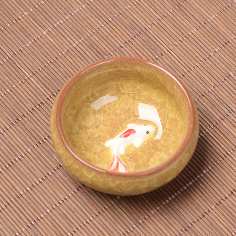 Cracked Ice Ceramic Zisha Tea Cup Set: Portable Gongfu Tea Tasting Set, Ideal for Weddings and Festivals.