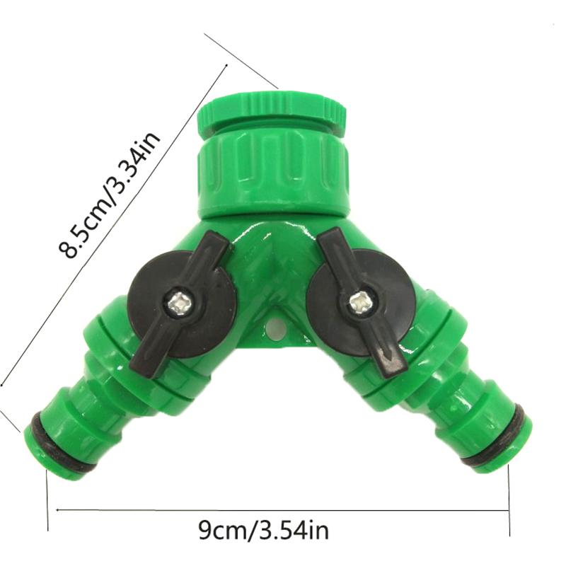 2-Way Garden Tap Water Splitter 1/2" 3/4" Female Thread Y Type Watering Adjustable Switch Controller Valve
