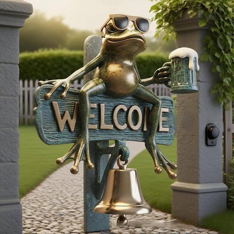 Welcome Doorbell Outdoor Wind Chimes Metal Garden Decoration Wall Decoration Gift Signs Doorbell That Rings When The Door Opens