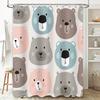 Cute Bear Pattern Shower Curtain Waterproof Bathroom Decor Home Decor