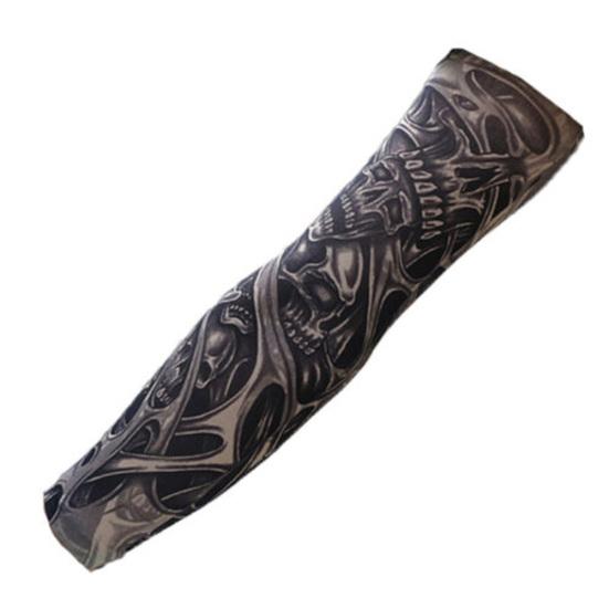 Unisex rekbare UV-bescherming Fietsen Outdoor Fake Slip On Tattoo Arm Sleeve