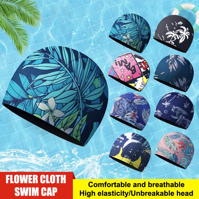 Waterproof Swimming Cap Protect Ears Long Hair Swim Pool Hat Sports Hat for Men Women with Ear Pockets High Elastic Bathing Caps