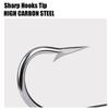 FTK High Carbon Steel Fishing Hooks 30-100Pcs Fishing Hooks Strong Sharp Needle Point Barbs Ringed Eye Fishing Octopus Hooks