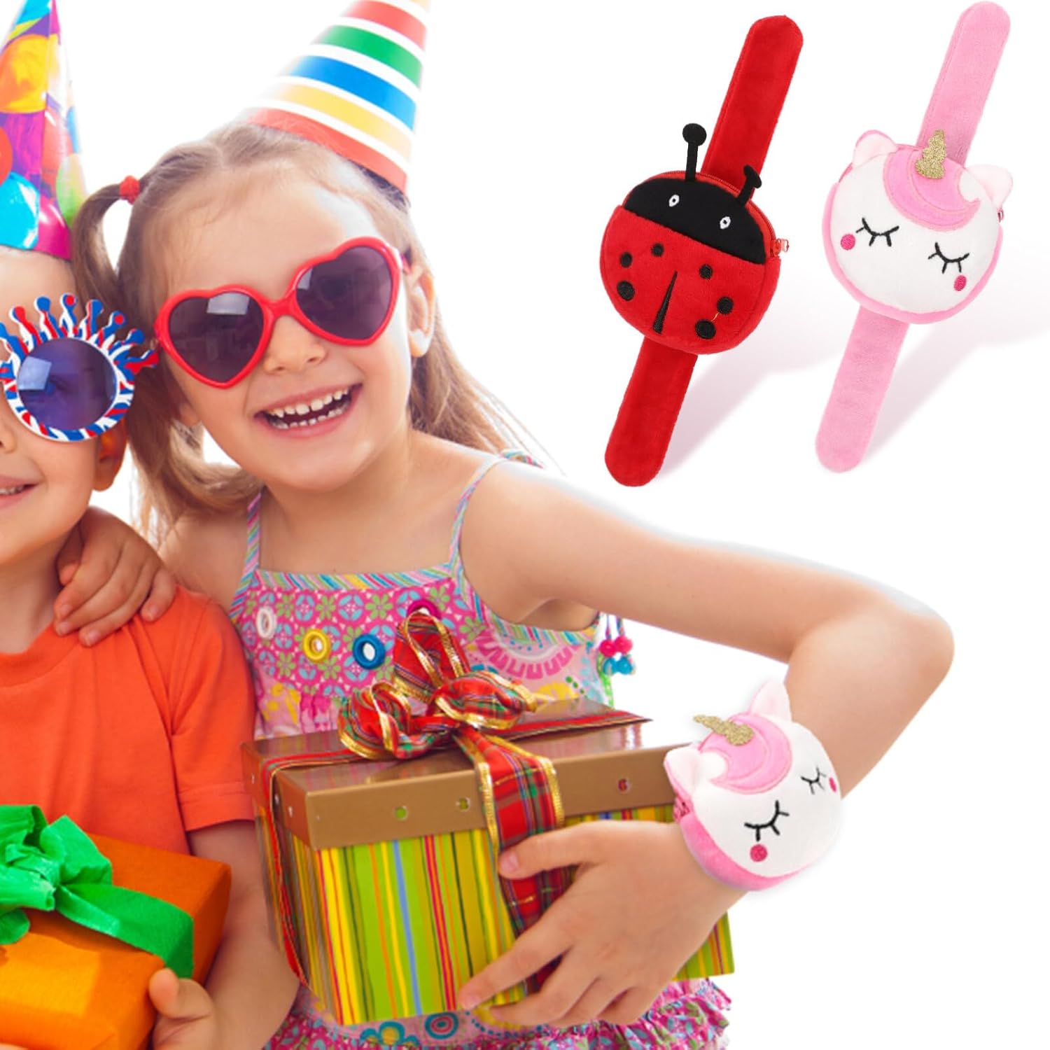 2 шт. Животное Браслет-хлопушка Кошелек Божья коровка Единорог Браслет-хлопушка Плюшевая игрушка-обнимашка Браслет-хлопушка Кошелек для детей День рождения