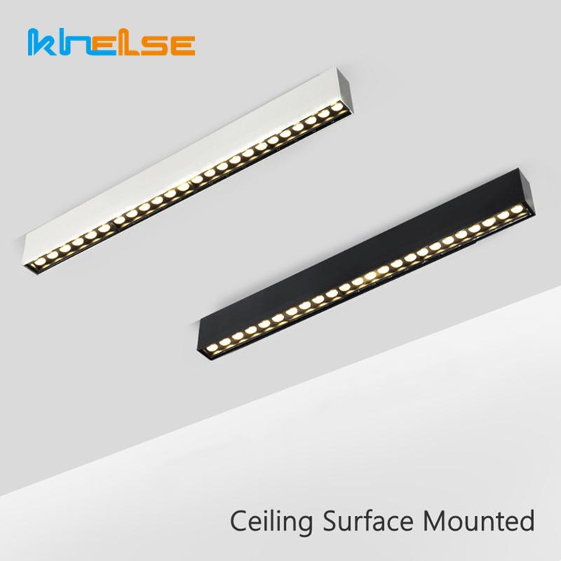 120cm Linear Bar Light LED Ceiling Lamp Surface Mounted Long Strip Grille Light Living Room Office Spotlight Floodlight 45W