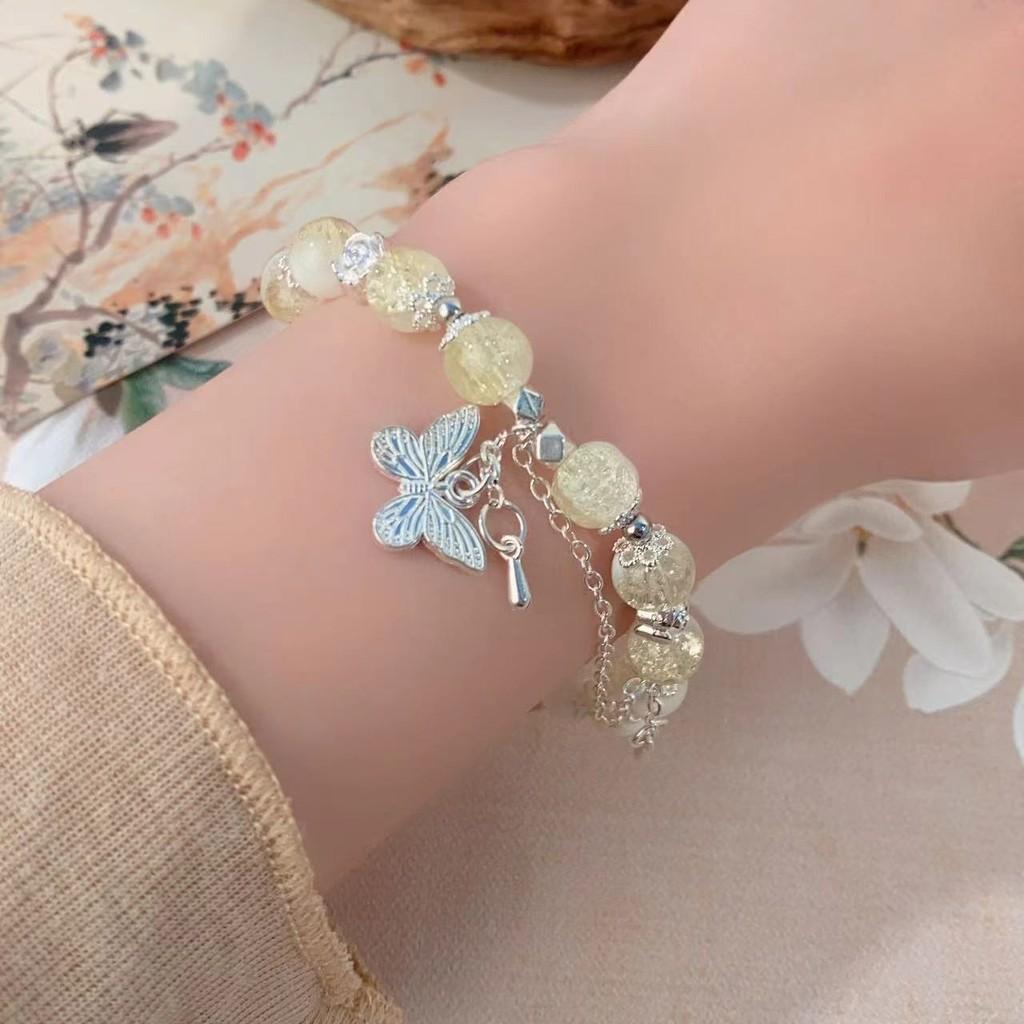 Exquisite Plated Alloy Butterfly And Ginkgo Leaf Bracelet Summer Collection