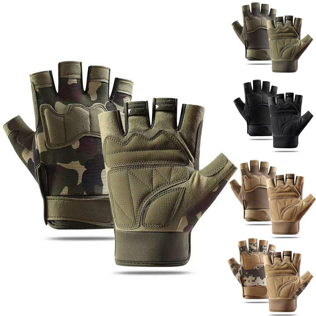 1 Pair Paratrooper Half Finger Tactical Gloves for Men Special Forces Fans Outdoor Sports Cycling & Mountaineering
