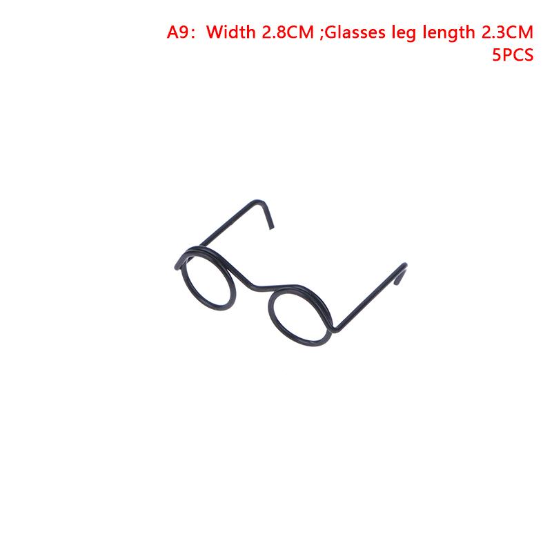 

5 шт. Мініатюрні окуляри в металевій круглій оправі Окуляри без лінз Іграшка Ретро Окуляри для ляльок Аксесуари для ляльок своїми руками Окуляри