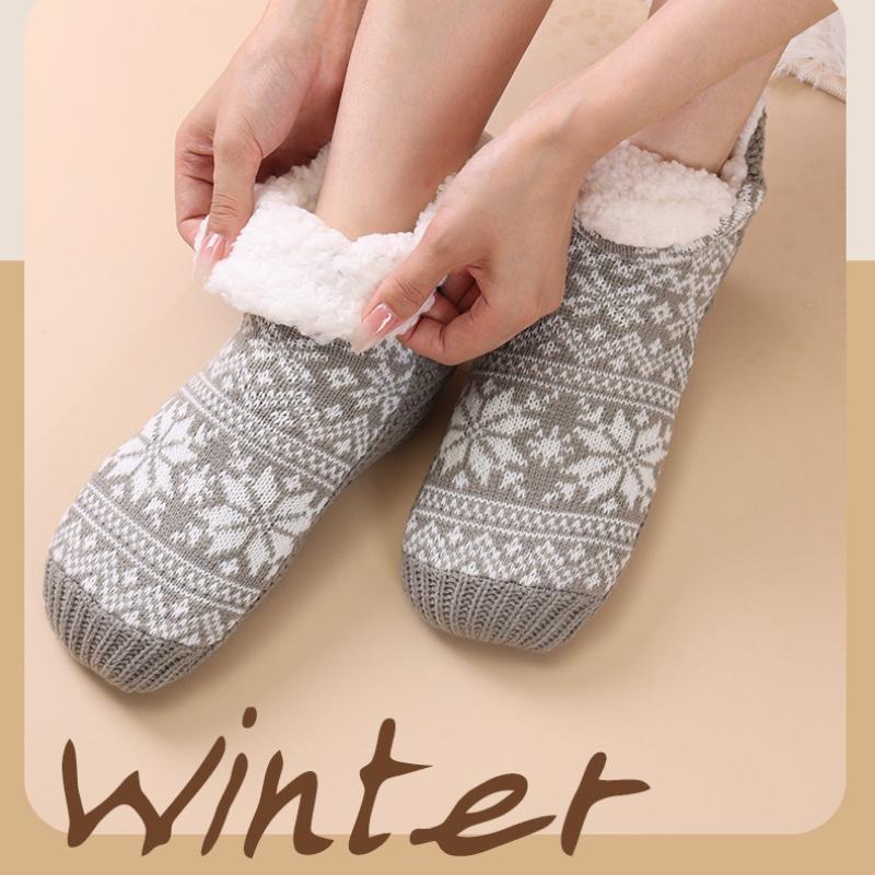 Female Winter Thickened Medium Tube Anti-slip Home Floor Snow Socks Women Comfortable Socks