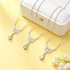 Triquetra Irish Knot Wicca Pendant Necklace Crystal Water Drop Neck Chain Choker Women Stainless Steel Witch Knot Jewelry