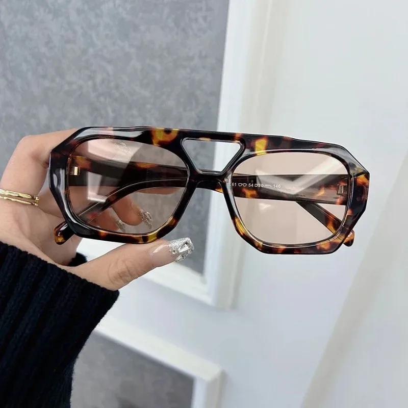 New Square Sunglasses Women Brand Designer Fashion Leopard Frame Sun Glasses Female Vintage Outdoor Shades