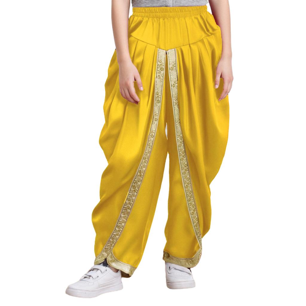 Kids Boys Halloween Dhoti Pants: Satin Indian Style Trousers with Elastic Waist, Draped Baggy Fit for Theme Party & Ball
