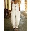Womens Relaxed Fit Denim Overalls With Adjustable Buckle Straps Vintage Washed Loose Style