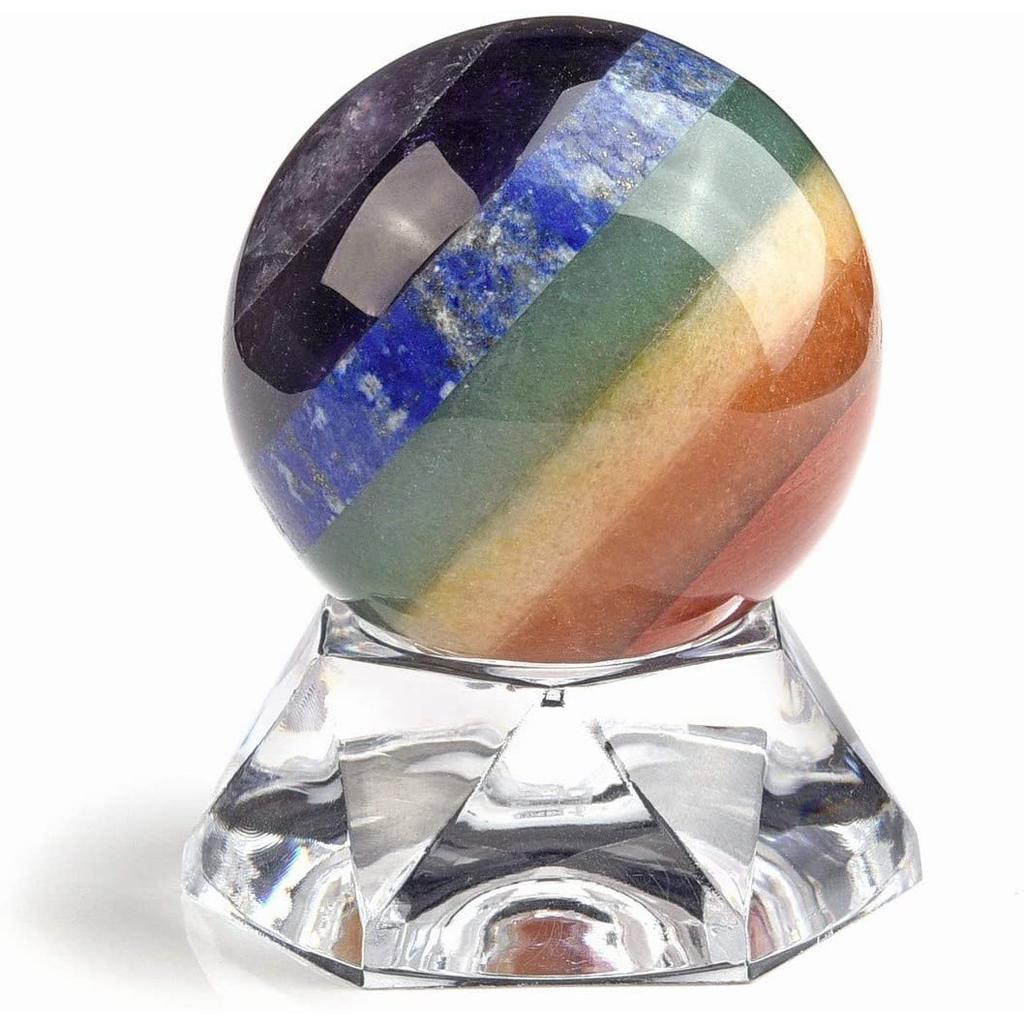 40mm Natural Crystal Ball Sphere Stand Gemstone Quartz Globe Pedestal Healing Fengshui Home Decor