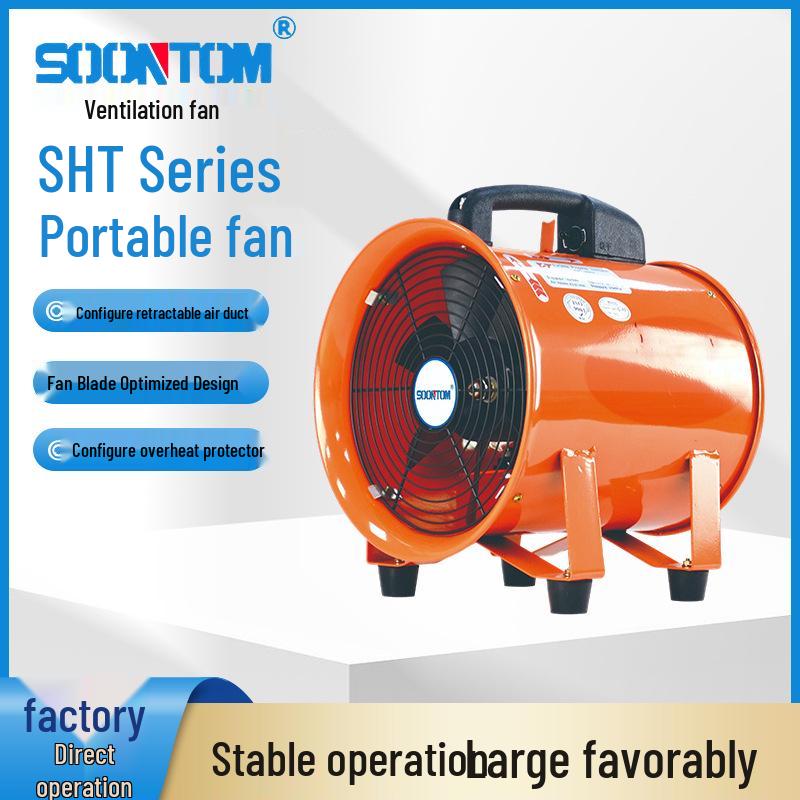 

SHT Series Low Noise Portable Industrial Ventilation Fan with Retractable Duct Model 20, 220V, 50Hz