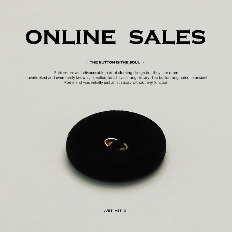 Flocking Metal Double Button Sweater Cashmere Coat Buttons Xiaoxiang Knitted Cardigan Trench Coat Decorative Buttons