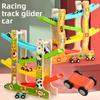 Wooden Kids Racing Track Car Toy With Inertia And Diy