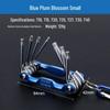 Blue Multifunctional Portable Folding Torx & Hex Wrench Set with Hollow Screwdriver