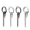 Stainless Steel Tassel Chain Ear Hoops for Men - No Piercing Required