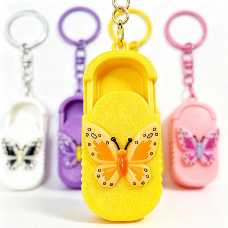 Mini Sliding Pill Box Keychain Compact Pill Container 3 Compartments BPA Free for Pocket Purse Travel Business Trip Use